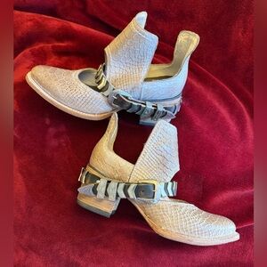 Freebird by Steven Blade Taupe Croco Booties